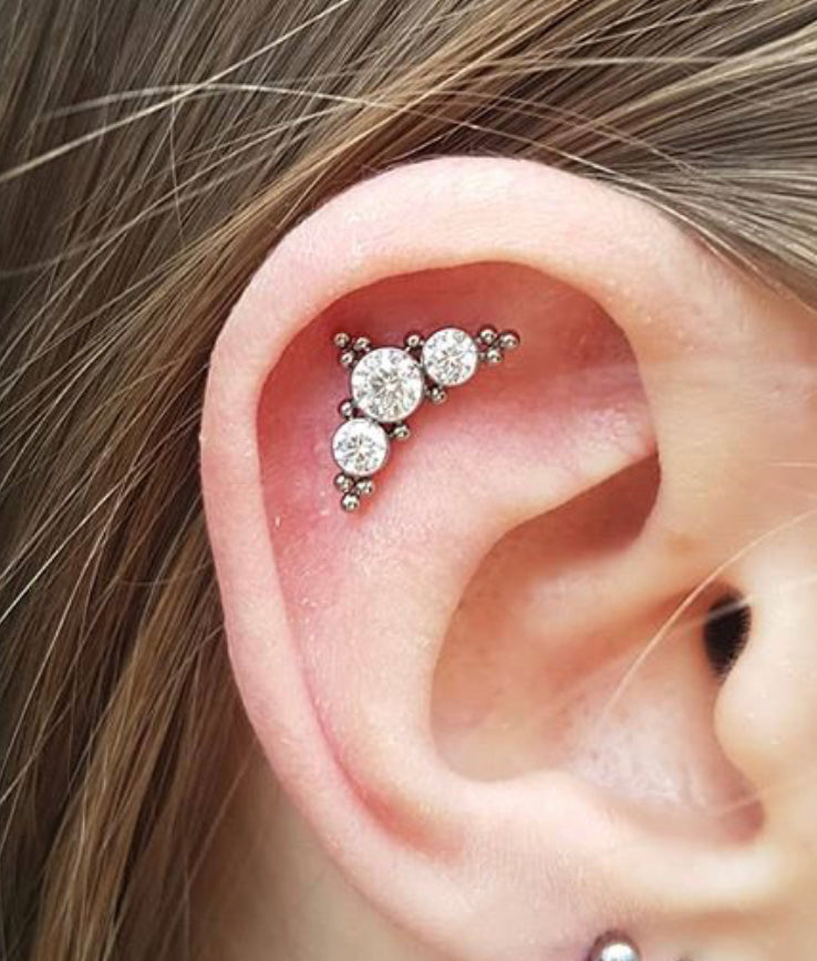 Helix piercings Aberdeen. Aberdeen piercing Studio Utopia Body Arts